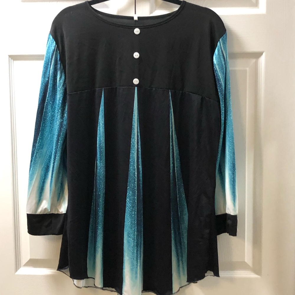 Teal and blue top
